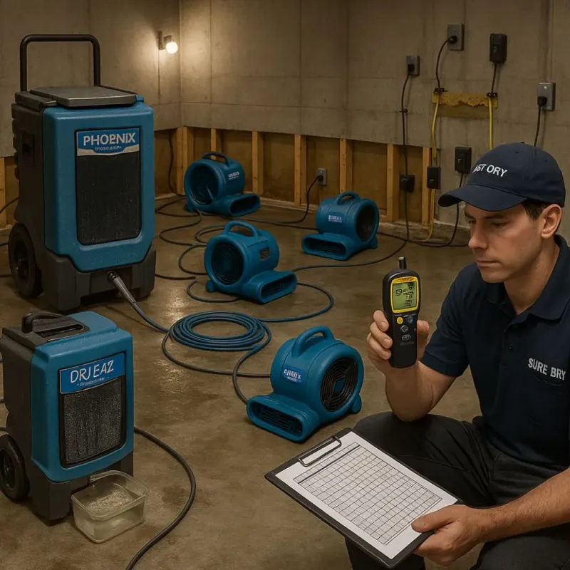 Structural Drying and Dehumidification process in Petersburg, IN